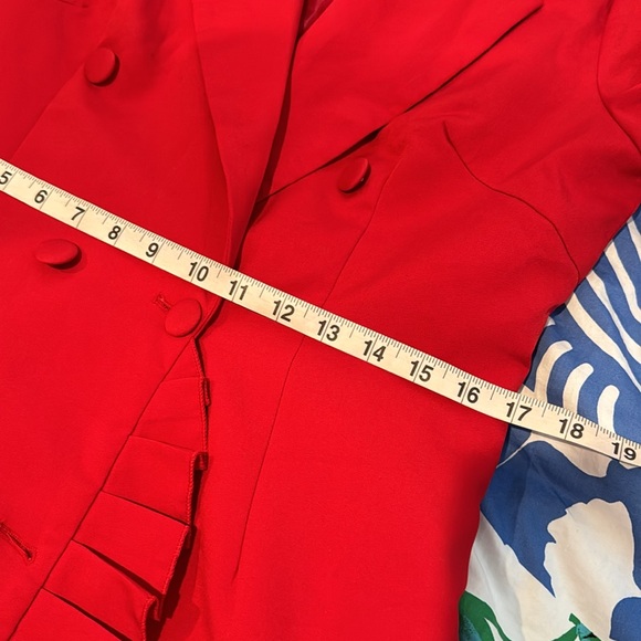 Cherry Red Double Breasted Long Sleeve Jacket Size 10 - Picture 5 of 8